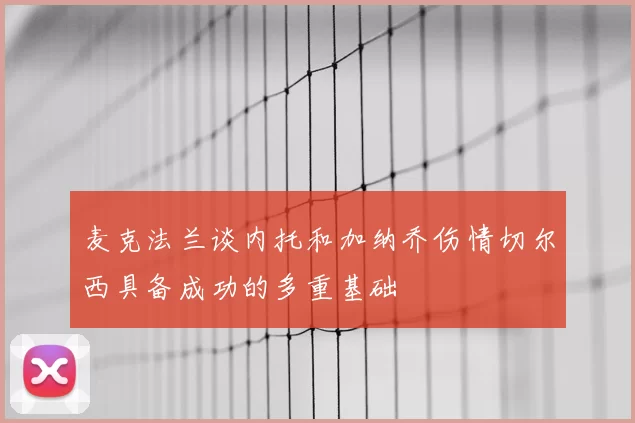 麦克法兰谈内托和加纳乔伤情切尔西具备成功的多重基础