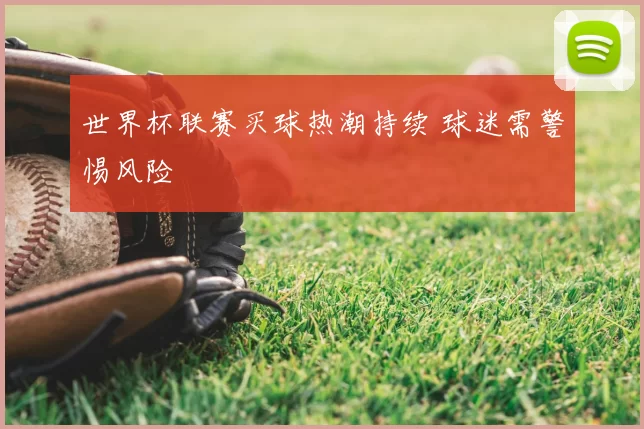 世界杯联赛买球热潮持续 球迷需警惕风险
